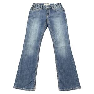 NWT Rock & Roll Denim Relaxed Straight Mid Rise Juniors 25X32 Measures 28 Waist